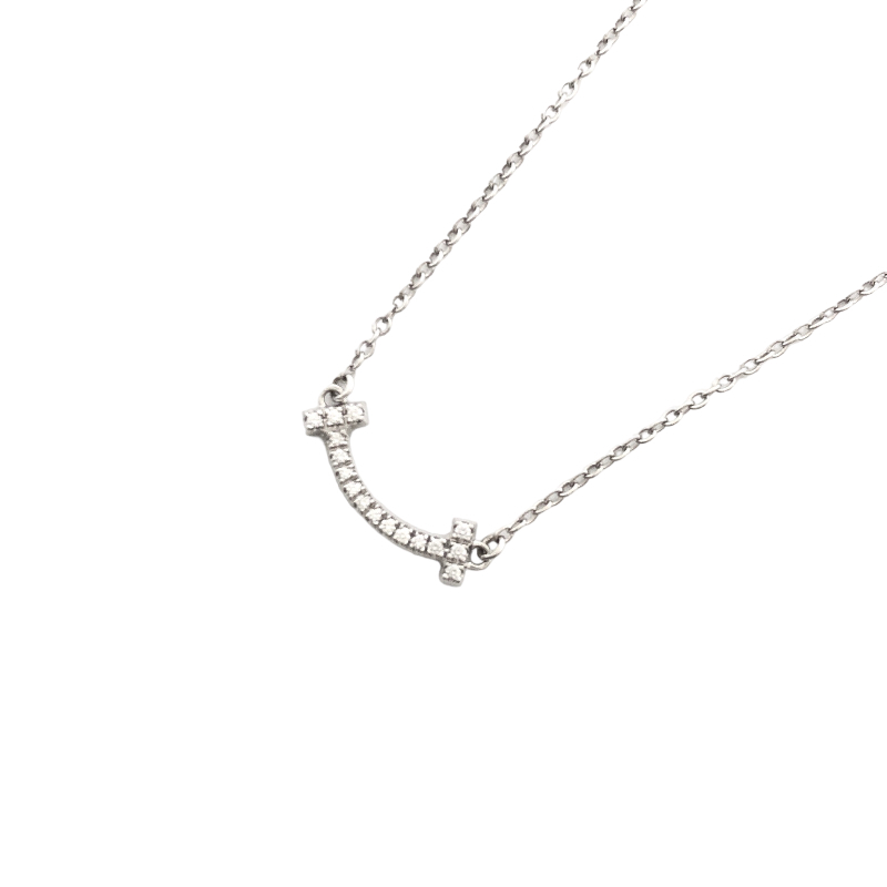 ティファニー TIFFANY&CO Tスマイルダイヤネックレスミニ K18ホワイト