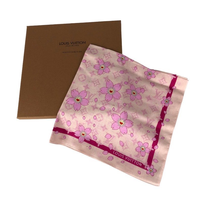 ルイヴィトン 村上隆コラボ チェリーブロッサム 桜 ハンカチ ハンカチ