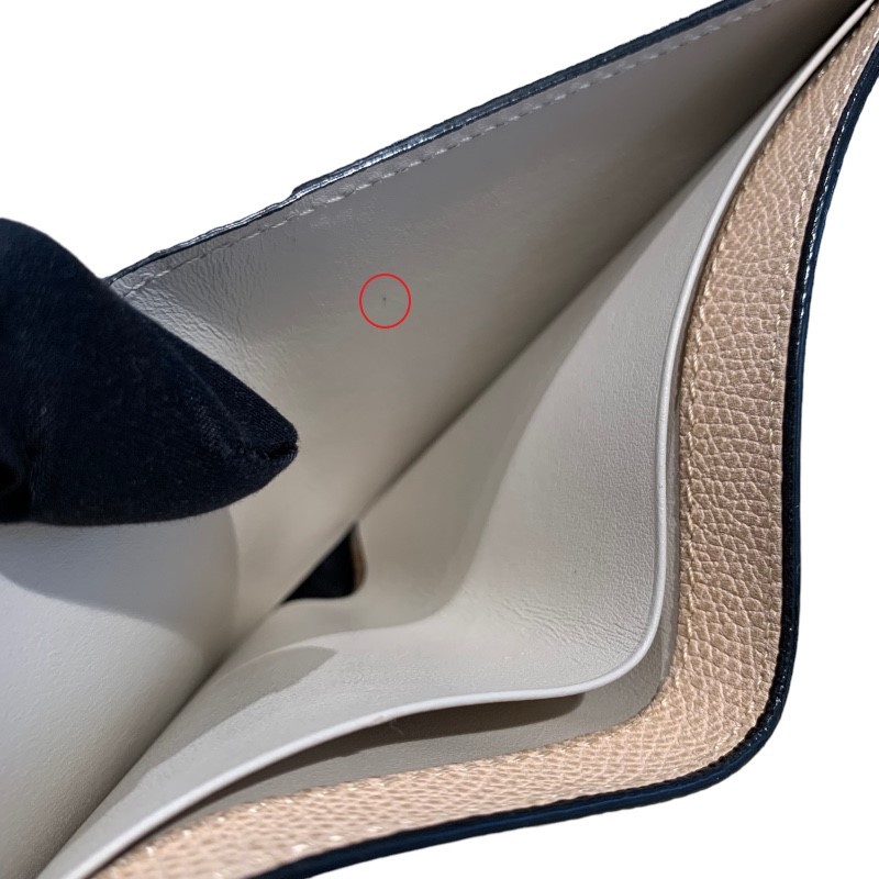 Valextravarek -stroke la folding twice purse beige folding twice purse unisex used 