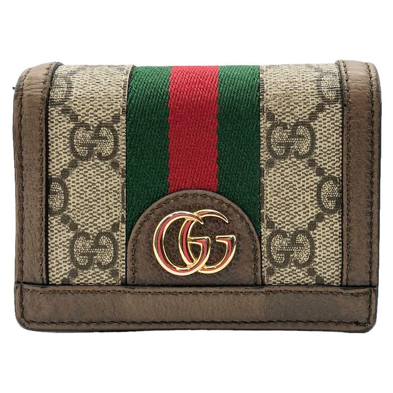 男女兼用 オフィディア GGスプリーム GUCCI グッチ 二つ折り財布 中古