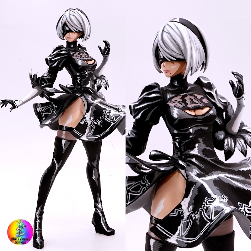 ニーアオートマタ フィギュア 2B リペイント 2次元塗装 Yahoo!オークション - ニーアオートマタ 2B フィギュア フル