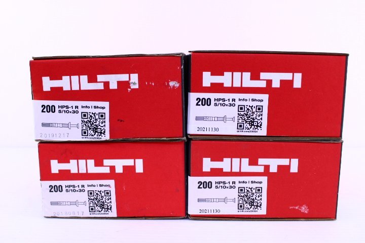 ●未使用 HILTI ヒルティ #230524 HPS-1R5/10x30 プラスチック系打込み式アンカー 200本入×4セット【10777844】_画像3