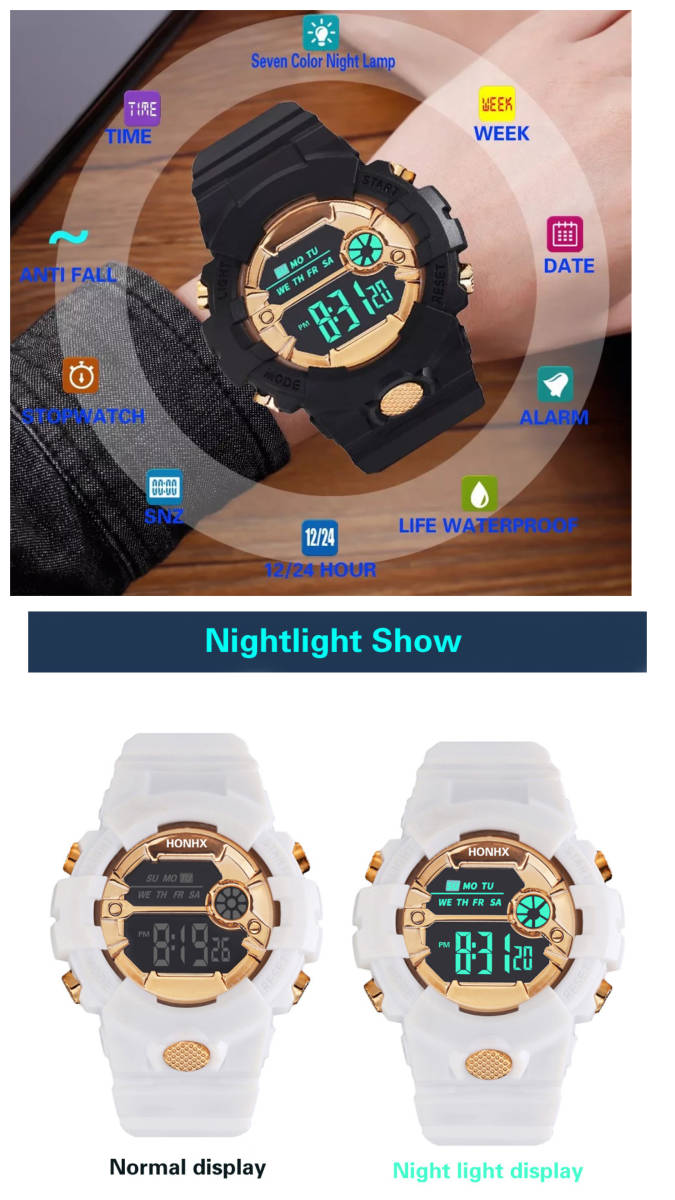  цифровой наручные часы спорт наручные часы наручные часы часы цифровой тип LED цифровой велосипед спорт уличный кемпинг бег белый 