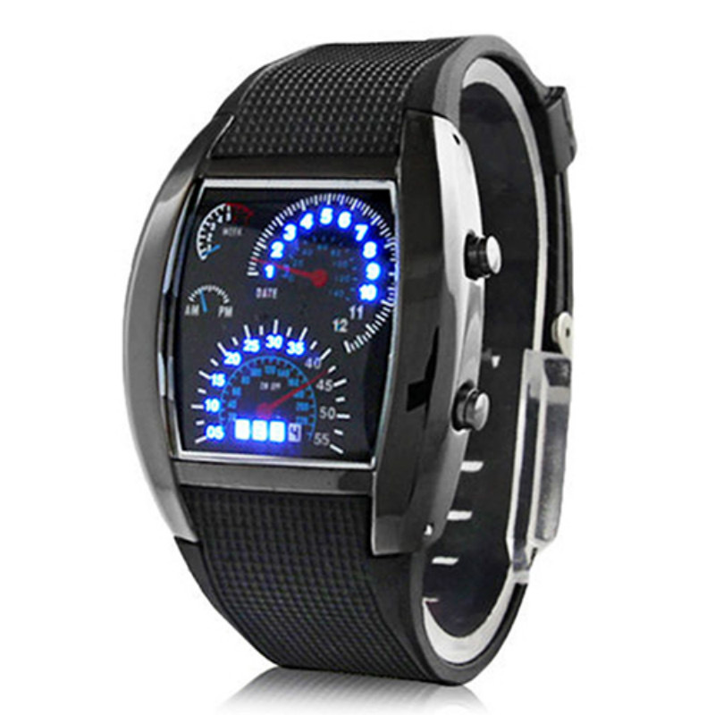 腕時計 デジタル腕時計 時計 LED スポーツ時計 ゴムベルト ウォッチ デジタルウォッチ カレンダー 日付表示 スピードメーター _画像6
