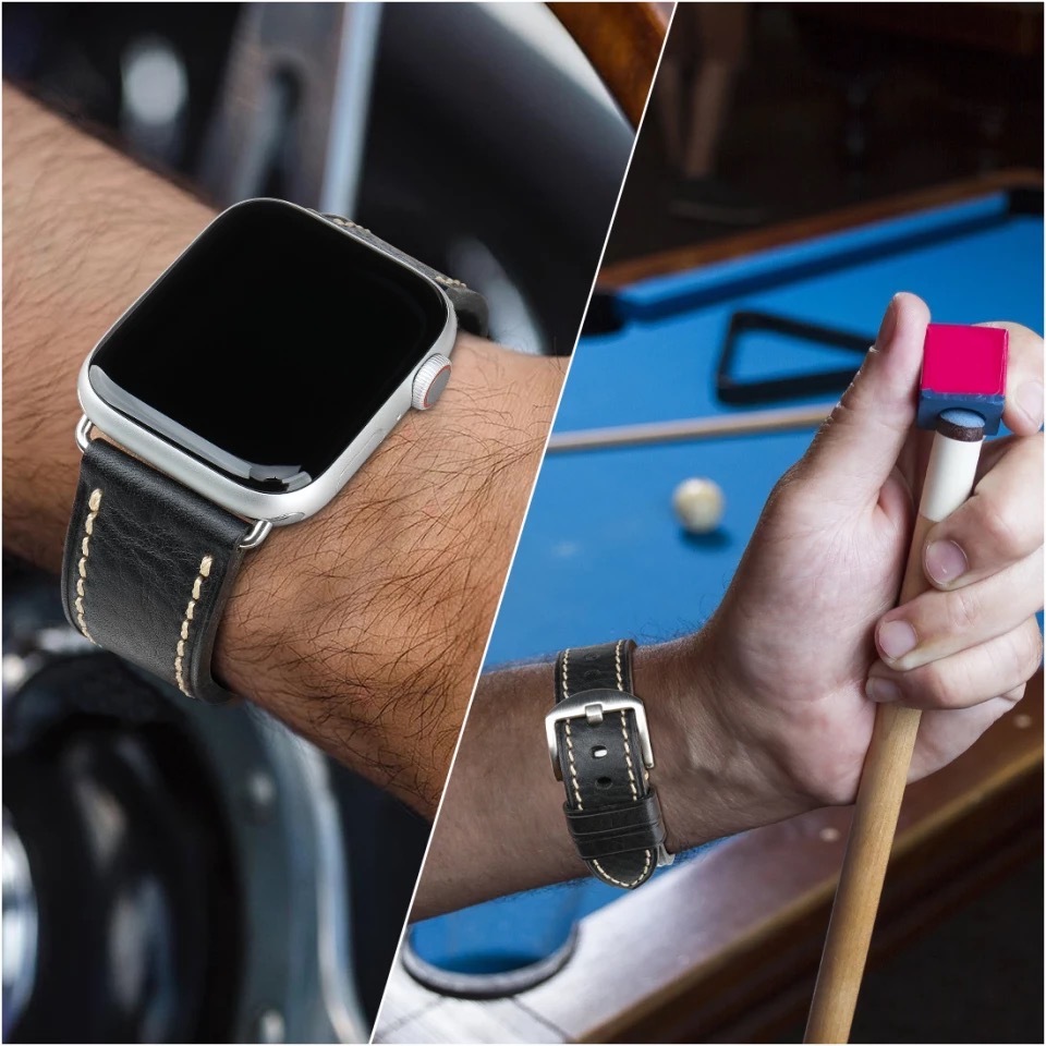 アップルウォッチ ベルト　バンド スマートレザーバンド レザーベルト バックル 男女兼用　ブラック　apple watch series　ブラック　_画像7