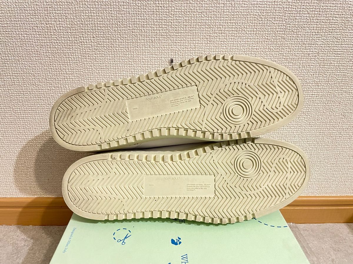 新品同様 46 off-white 2.0 レザー スニーカー オフホワイト 31cm 相当 希少サイズ LEATHER