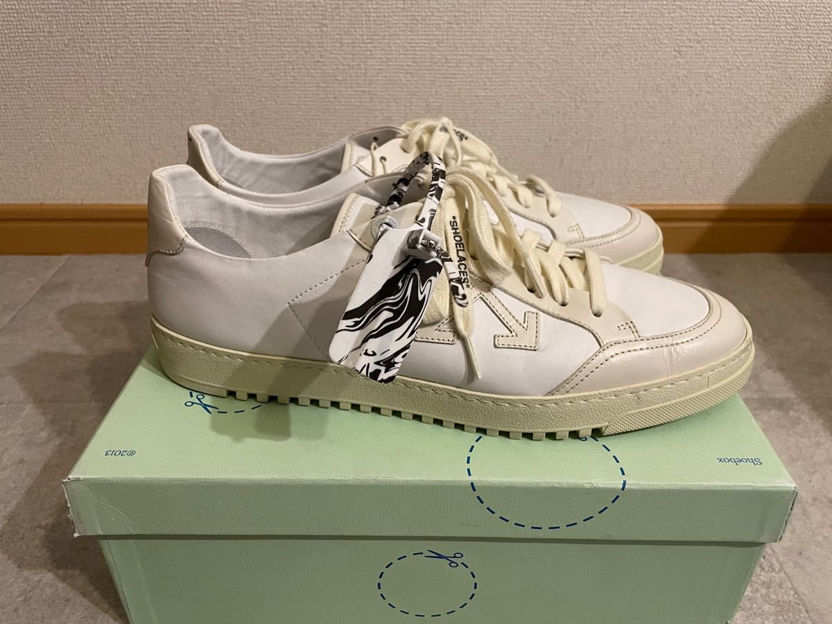 新品同様 46 off-white 2.0 レザー スニーカー オフホワイト 31cm 相当 希少サイズ LEATHER