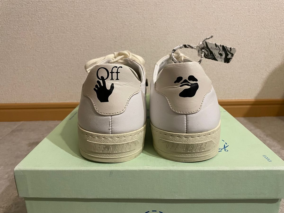 新品同様 46 off-white 2.0 レザー スニーカー オフホワイト 31cm 相当 希少サイズ LEATHER