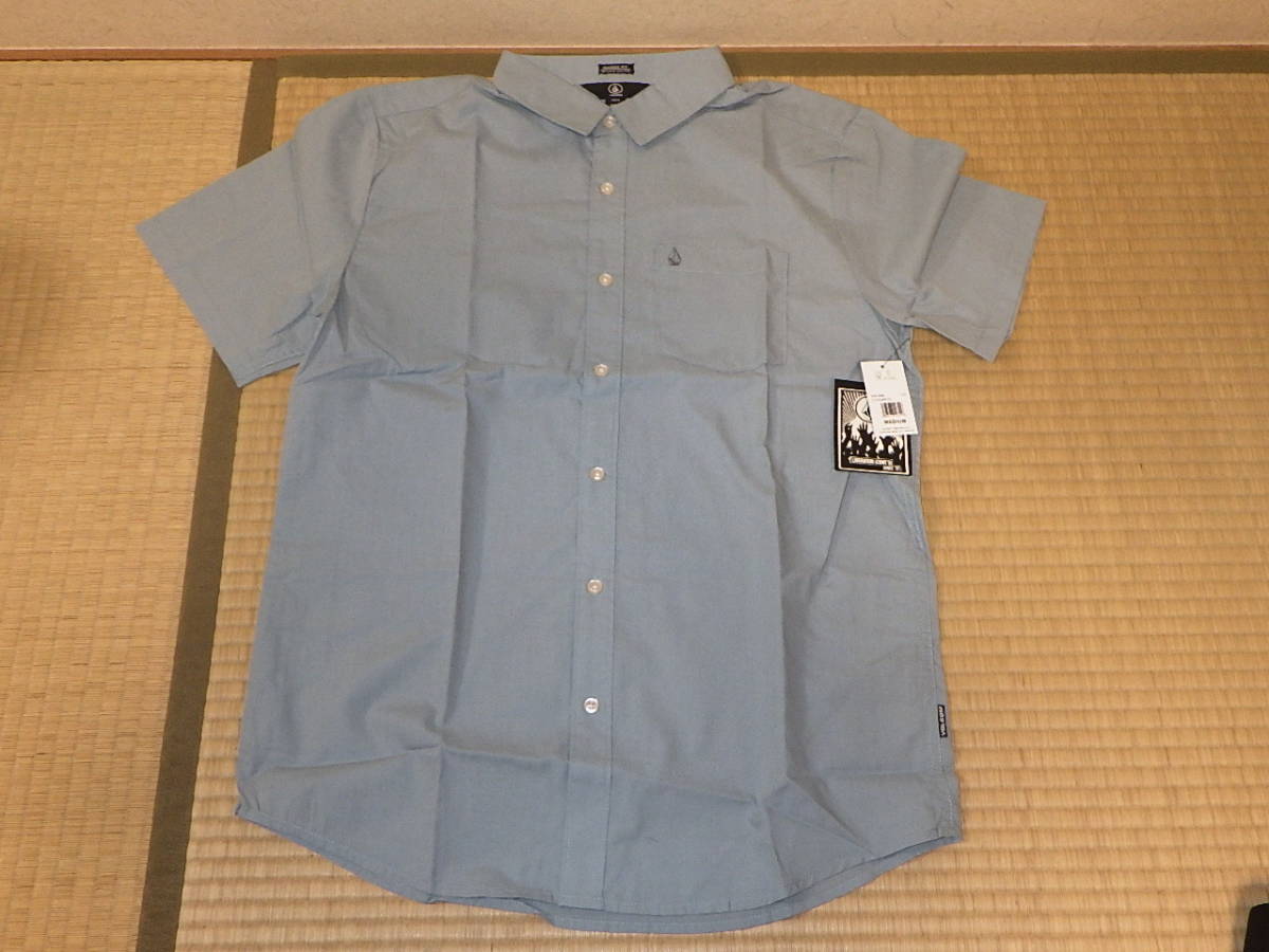 VOLCOM SHORT SLEEVE SHIRT ボルコム メンズ シャツ 半袖 色紺 サイズM 品番A042008_画像4