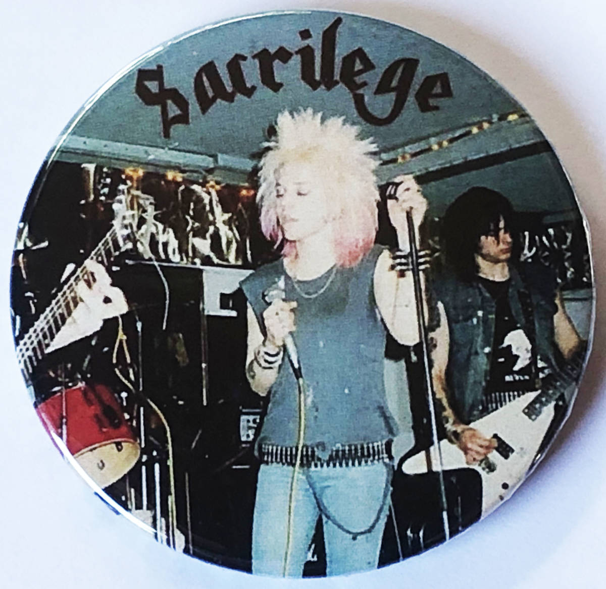 SACRILEGE - Live Photo 缶バッジ 54mm #UK #punk #80's cult killer punk rock #custom buttonsの画像1