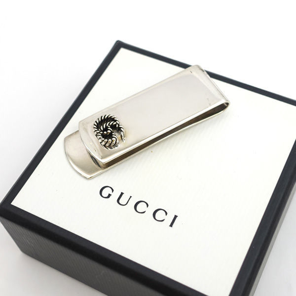 * Gucci double G money clip SILVER 925 silver GG (0220456002)