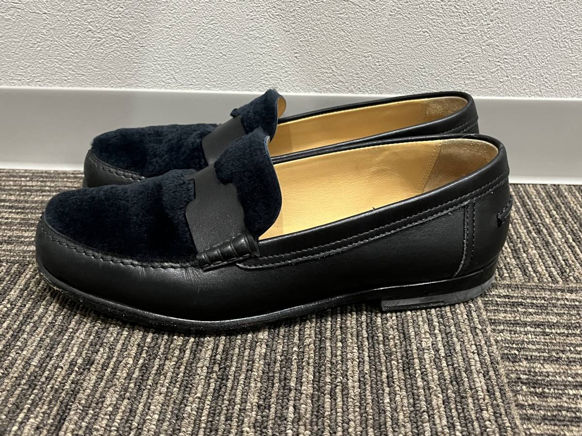 エルメス レザー ベロア ローファー ブラック 35 1/2|PayPayフリマ