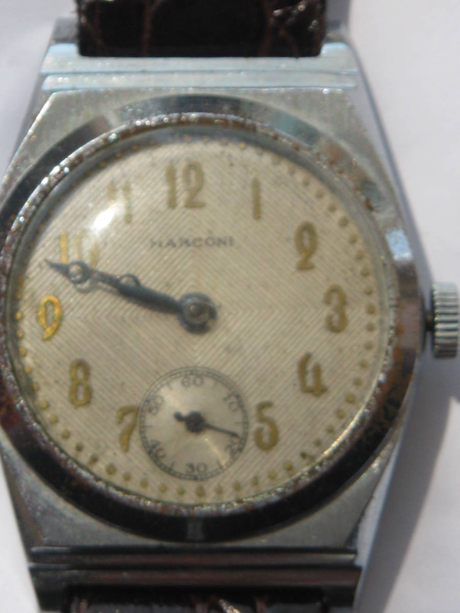  antique Rolex MARCONI maru ko two - hand winding clock 