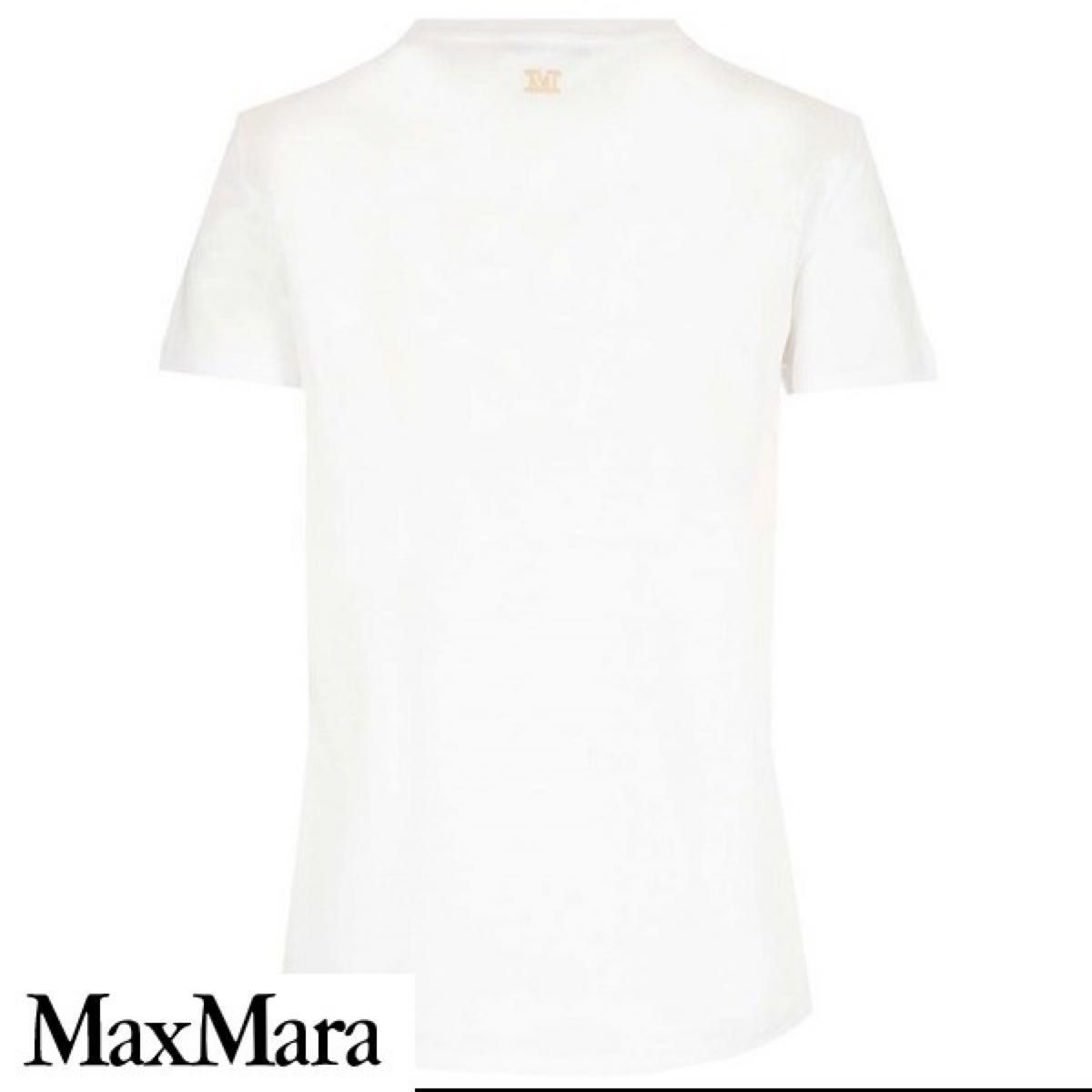 【60%OFF新品サイズXS】 Max Mara 2023年春夏ロゴ入りTシャツ（白）送料込み