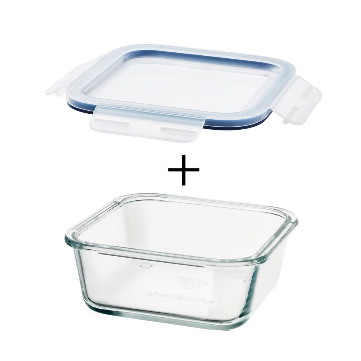 【新品】 IKEA イケア ふた付き耐熱容器 600ml ×2個(IKEA365+)耐熱ガラス