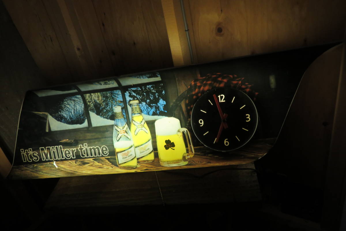 訳あり商品 Miller time アメリカ ヴィンテージ 電飾 時計 電飾看板 clock 看板