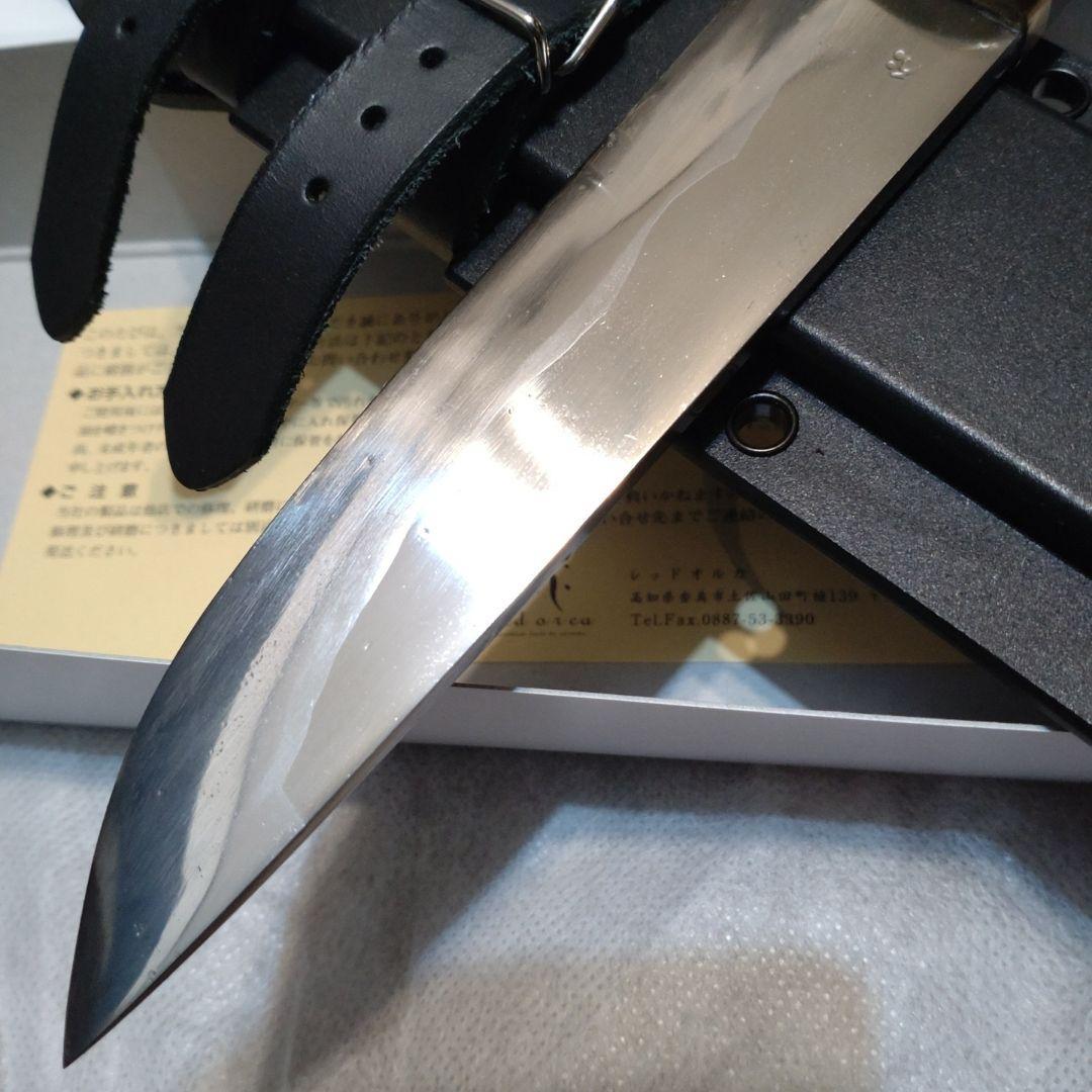 波紋あり 秋友義彦作 レッドオルカ 甲伏せ造り ナイフ 製作証明あり 波紋あり 秋友義彦作 レッドオルカ 甲伏せ造り ナイフ 製作証明あり
