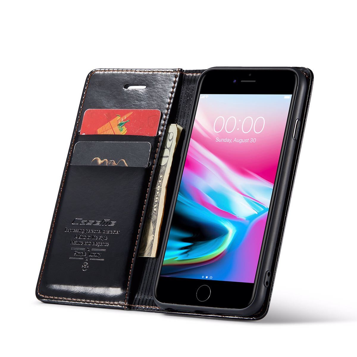 iPhone SE3 ケース iPhone SE2 レザーケース アイフォン7/8 ケース iPhone7 カバー 手帳型 カード収納　C1