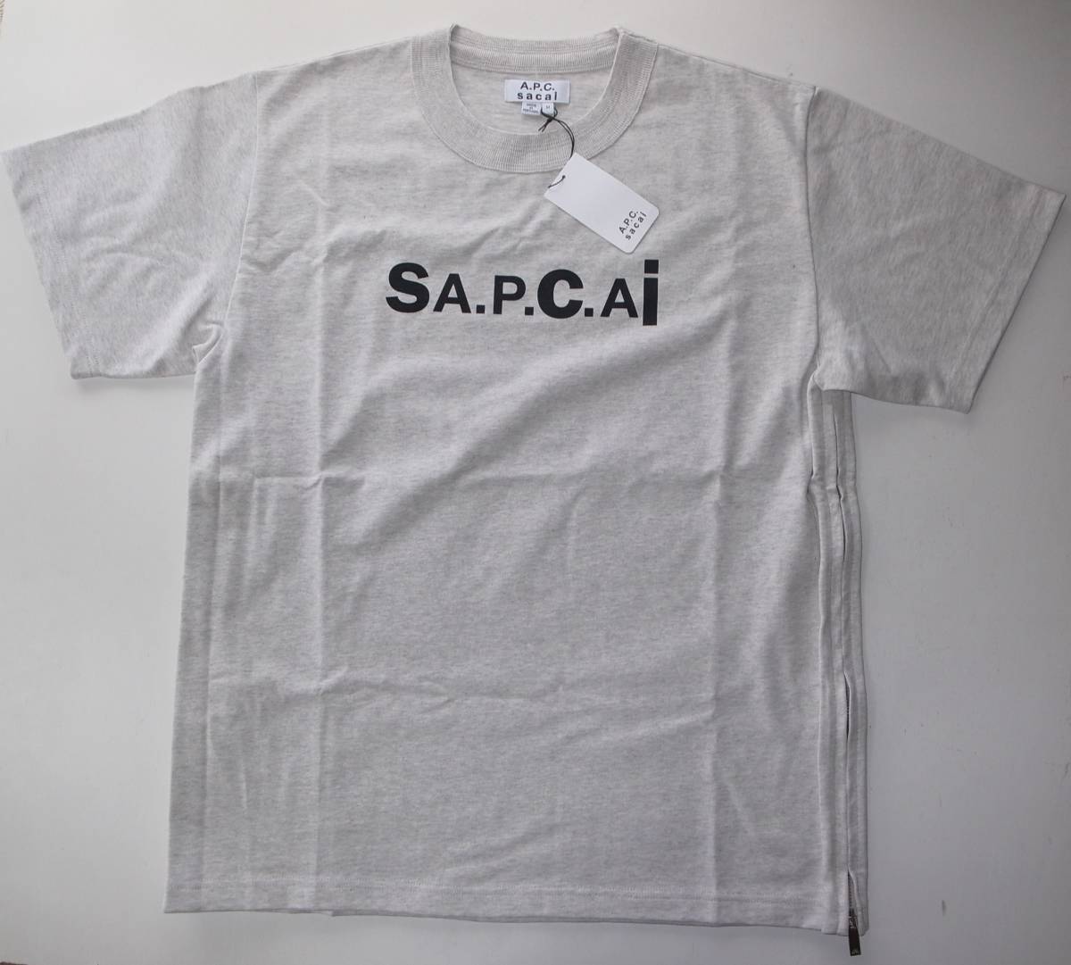 品多く Kiyo APC × sacai Tシャツ gray grey sizeM Tシャツ