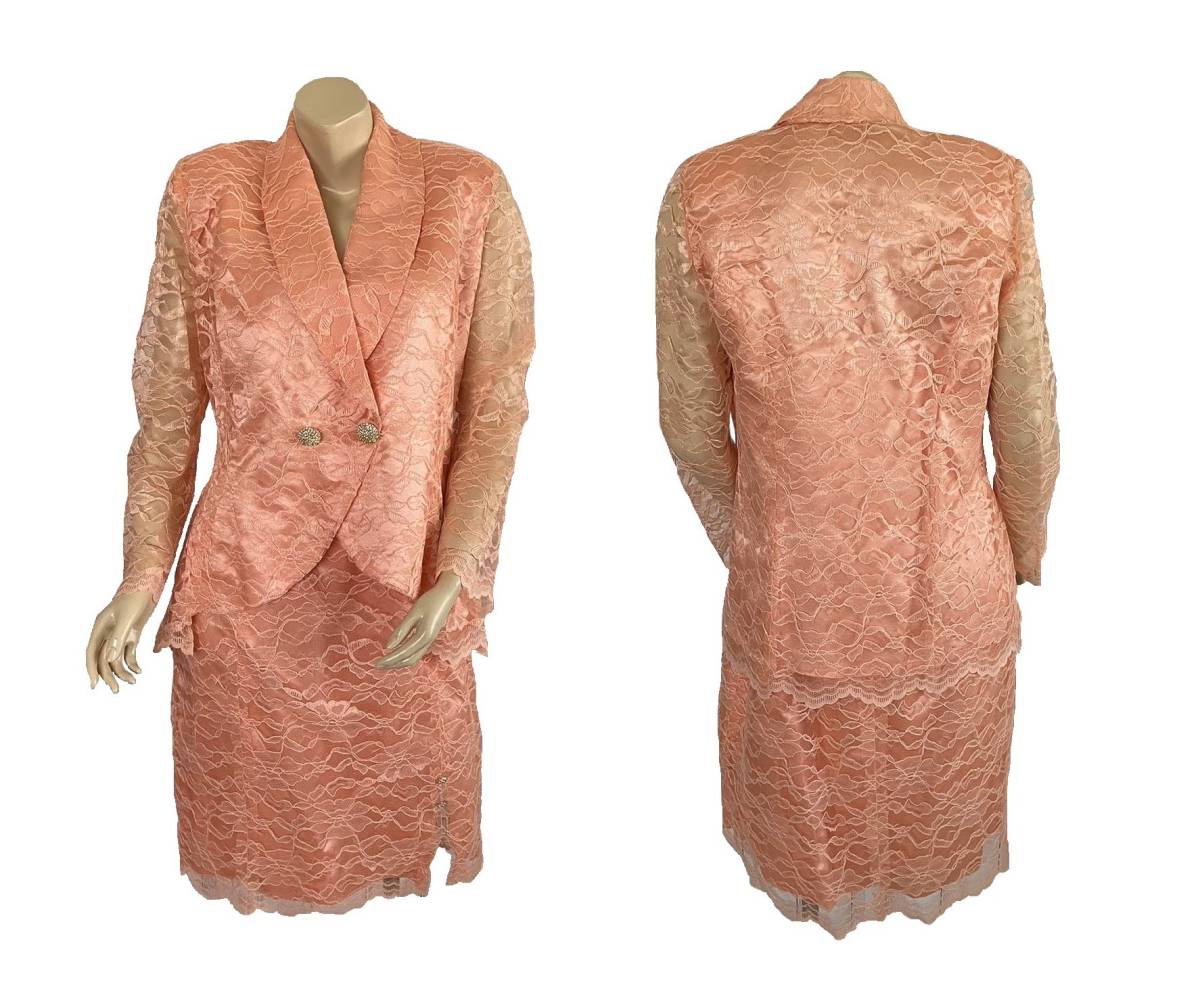  salmon pink series total race One-piece suit wedding costume etc. America old clothes large size 
