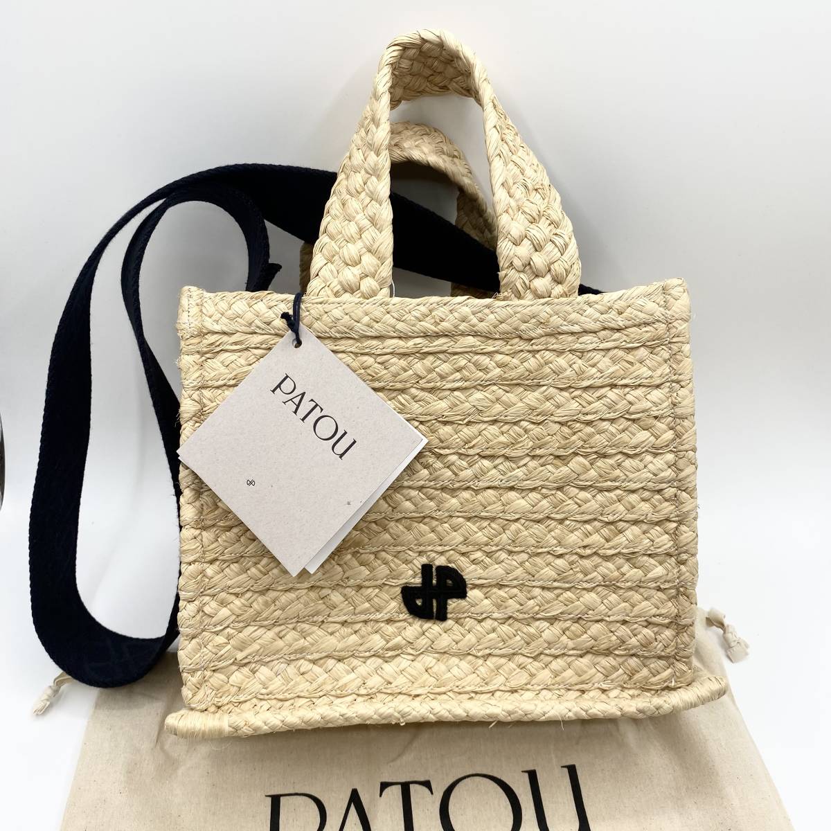 新品未使用！送料込み☆PATOU☆スモールラフィア トートバッグ-