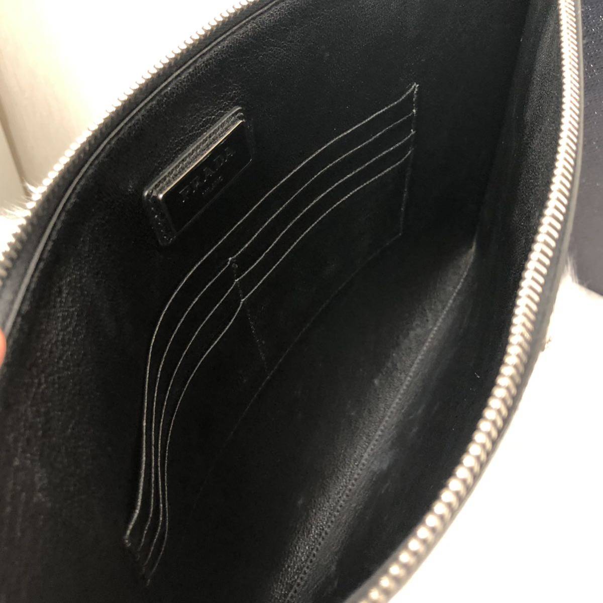 PRADA プラダ クラッチバッグ サフィアーノ 美品 完品 保証書付 メンズ