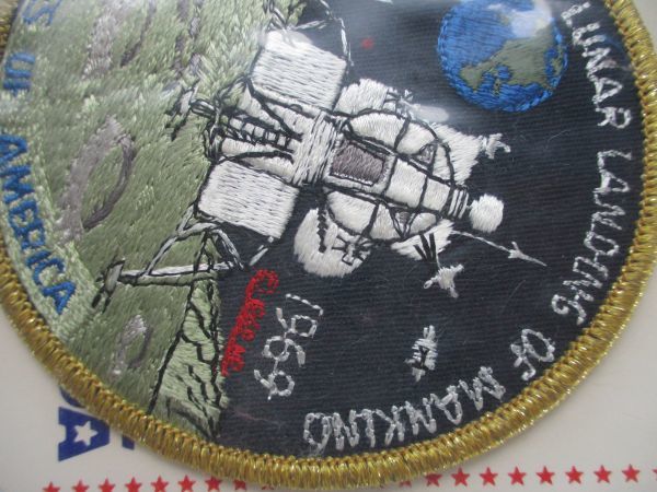 【送料無料】80s アポロ計画『アポロ11号』APOLLO11刺繍ワッペン/A月面着陸ミッション徽章パッチUSAアップリケ宇宙飛行士ロケット宇宙船 U3_画像4