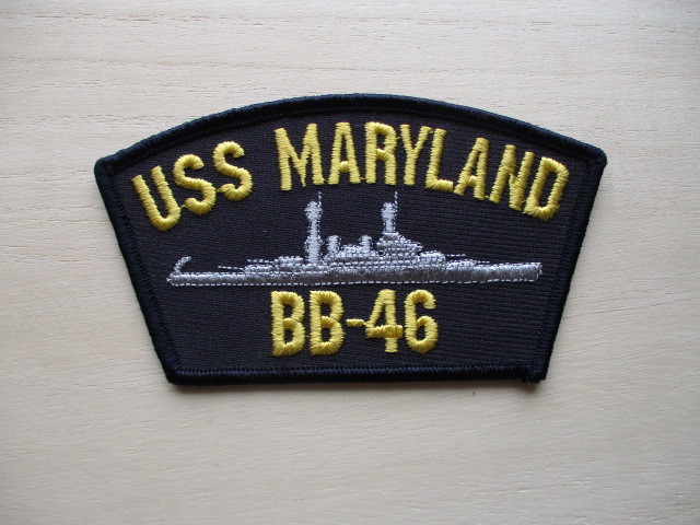 【送料無料】アメリカ海軍USS MARYLAND BB-46パッチ帽子用ワッペン/戦艦キャップpatchネイビーNAVY米海軍USN米軍USミリタリー M94_画像1
