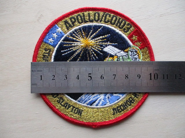 【送料無料】80s『アポロ・ソユーズ』Apollo-Soyuz刺繍ワッペン/ソビエトUSアップリケPATCH宇宙飛行士ロケットNASAスペースシャトル U3_画像9