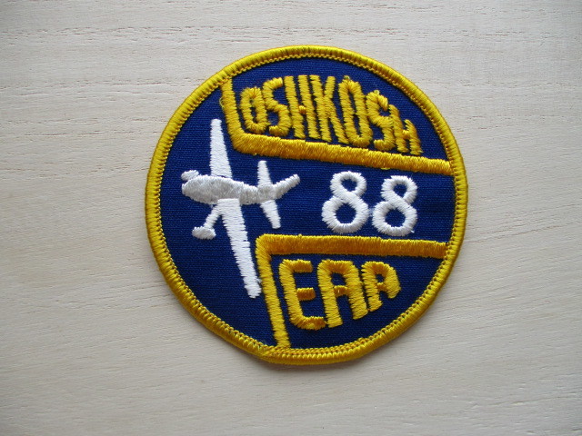 【送料無料】80s EAA AirVenture Oshkosh 1988年 エアベンチャー オシュコシュ航空ショー ワッペン/Fly-Inアクロバット飛行PATCHパッチ H1_画像1