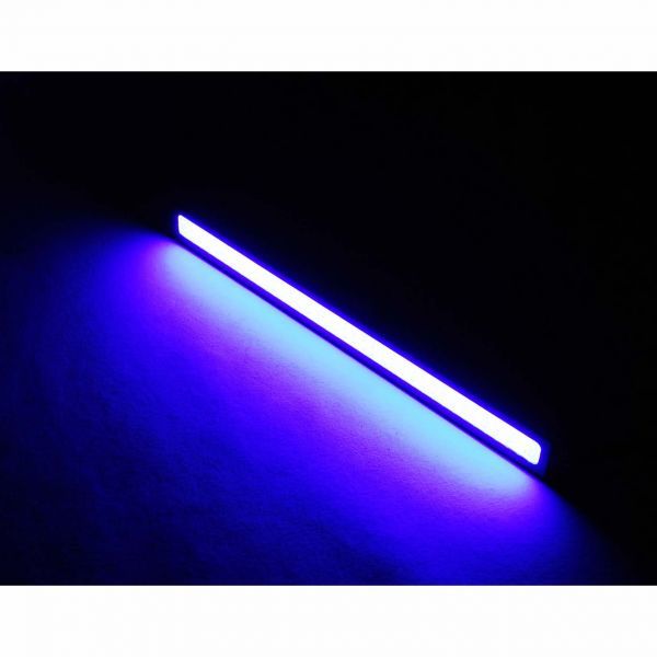 【送料一律94円】 COB LEDデイライト ブルー 2本セット 防水 発光力が強い バーライト ブラックフレーム 青_画像1