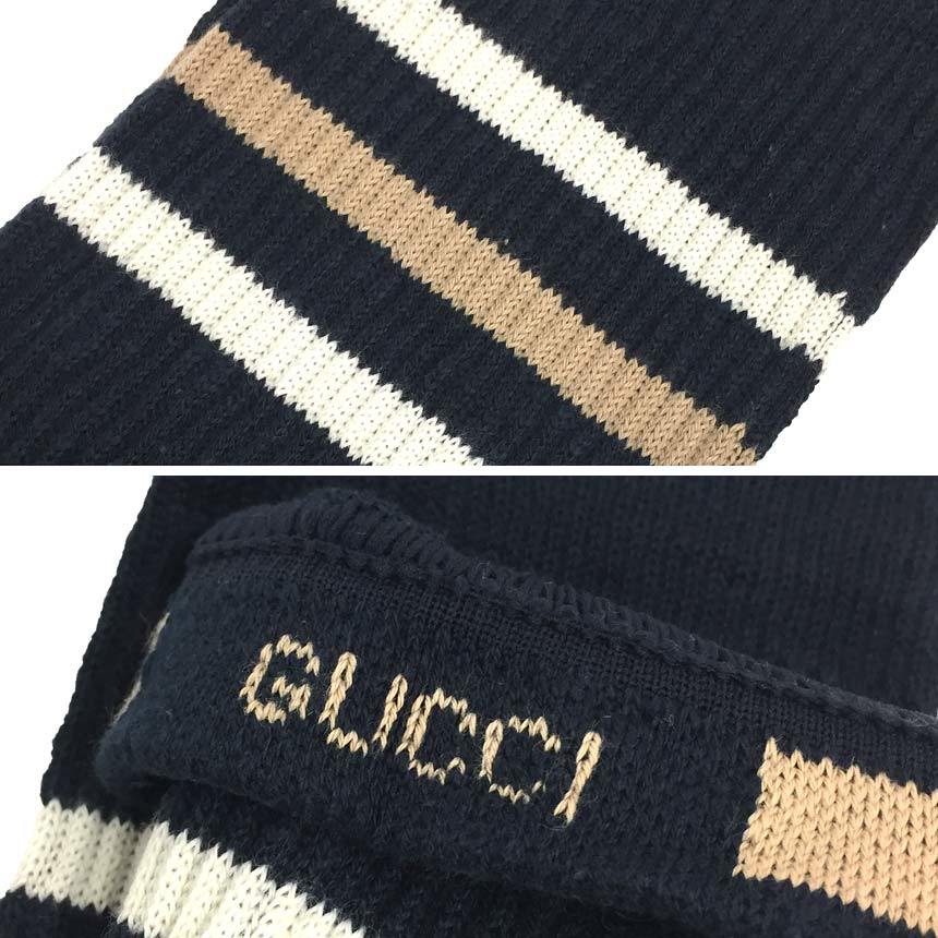 GUCCI グッチ メンズ 靴下 624886 ライン M 11 日本サイズ24～26cm 新品 未使用 ユニセックス aq6974_画像2