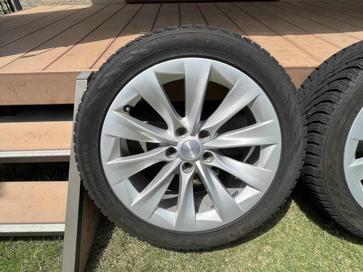 送料無料〕テスラ モデルS 純正19インチホイールセット ノキアン