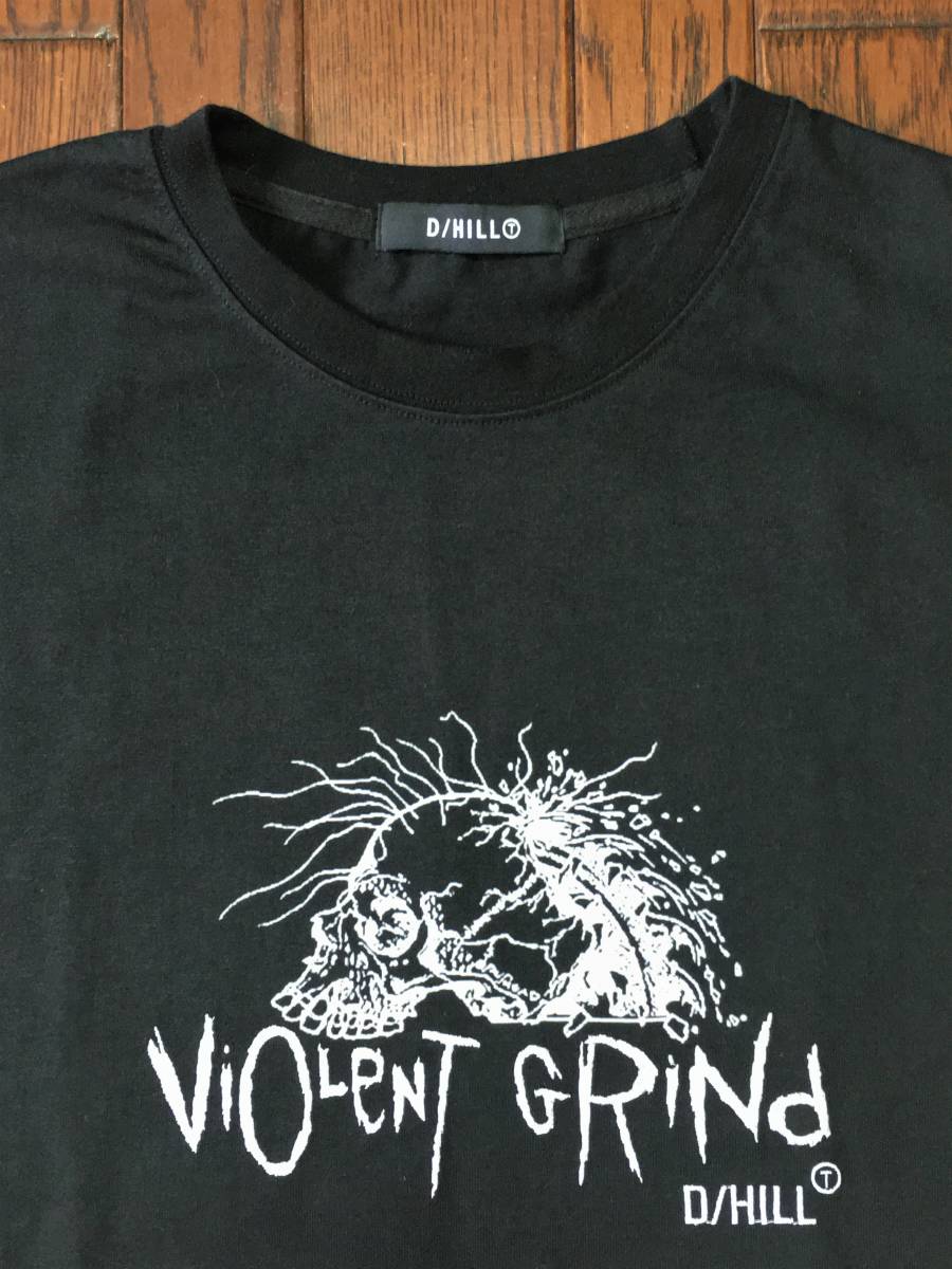 ディーヒル D/HILL × バイオレントグラインド VIOLENT GRIND Tシャツ 黒 ブラック パスヘッド PUSHEAD スケボー スケート ダウンヒル_画像1