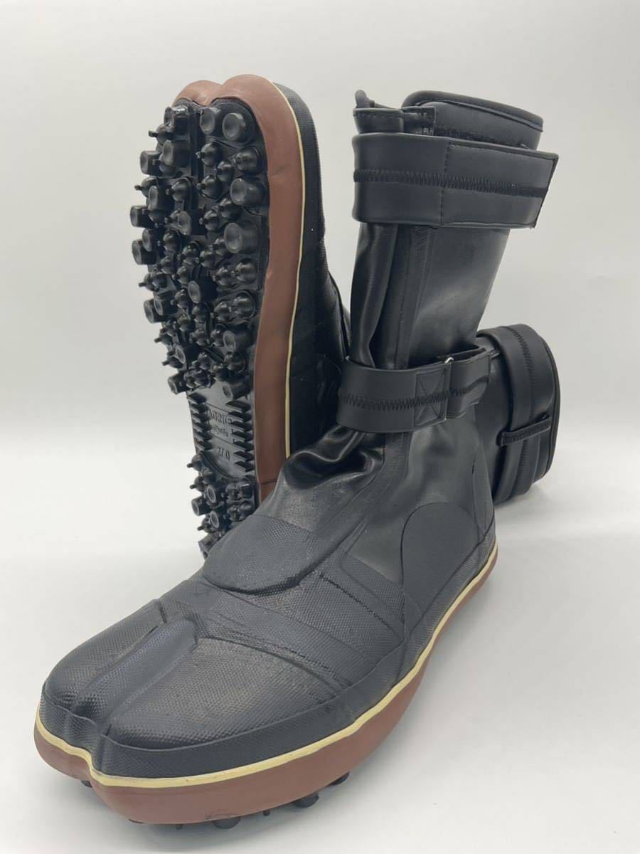 防水スパイクシューズ 26.5cm I-888 ブラック 壮快堂 股付 スパイクブーツ 足袋 山林シューズ