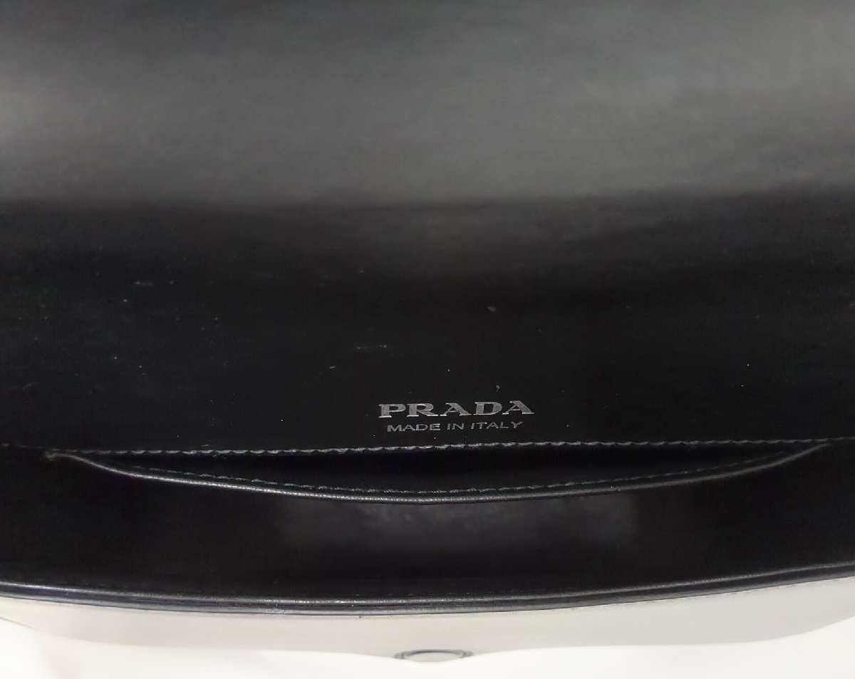 PRADA プラダ ショルダー バッグ サフィアーノ レザー コンパクト ブラック 黒_画像10