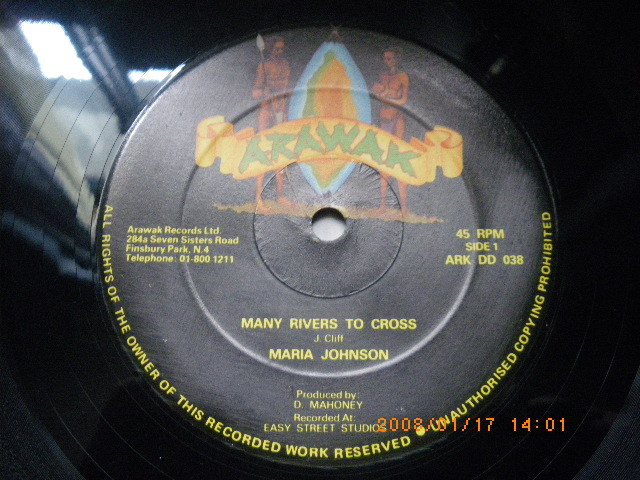 Rare 12インチ MARIA JOHNSON MANY RIVER TO CROSS ジミー クリフ 哀愁 カバー ラバーズ ロック UK ARWAK ハーダー ゼイ カム