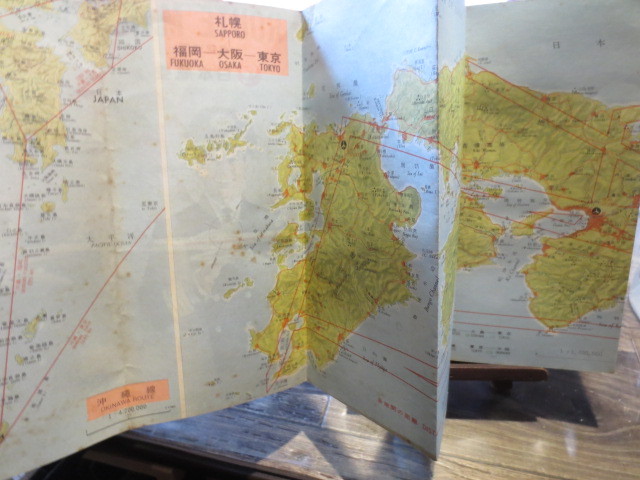☆日本航空 JAL 　昭和レトロ　航空路図　ROUTE MAP　_画像3