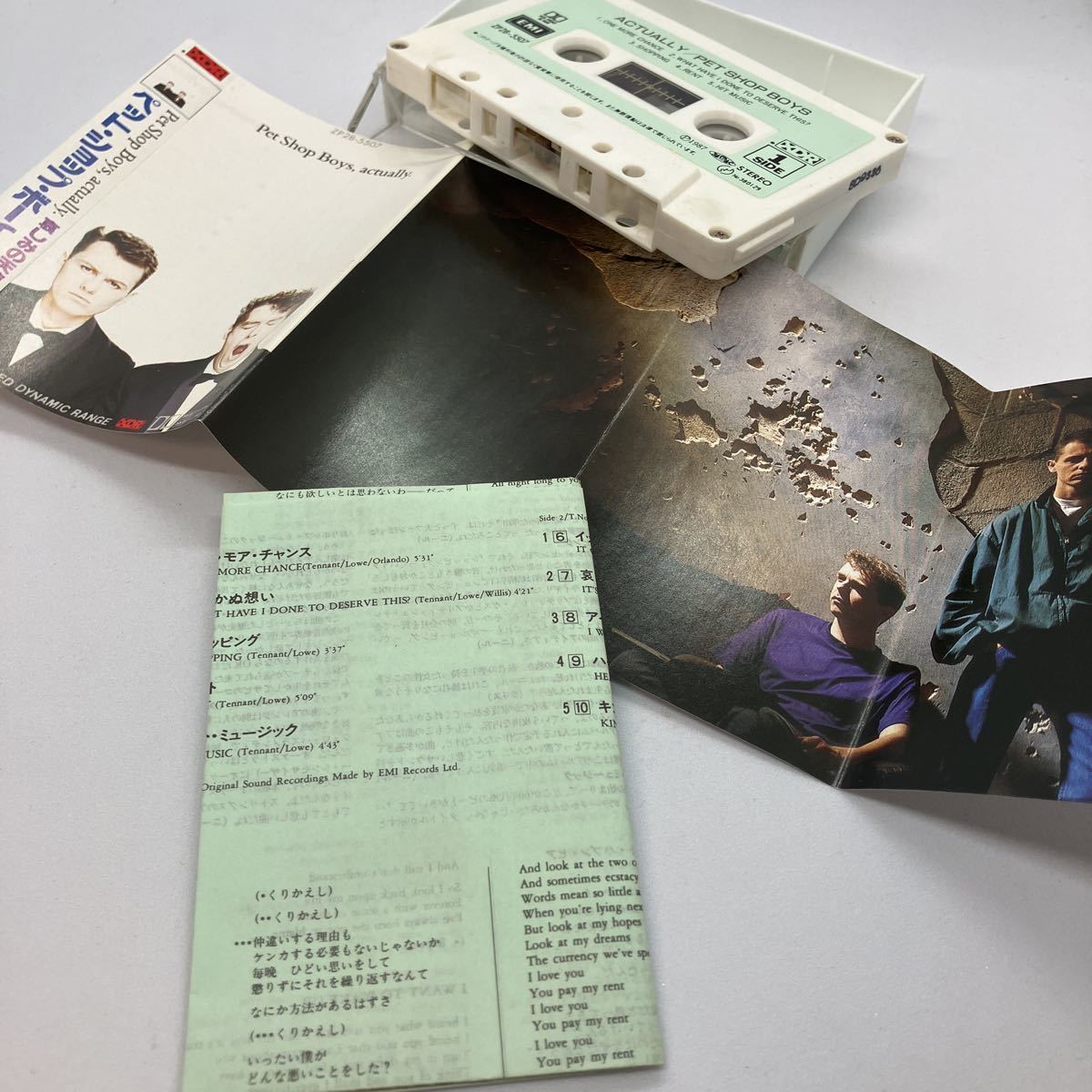【国内盤洋楽カセットテープ】ペット・ショップ・ボーイズ／哀しみの天使／1987年当時物／解説、歌詞、対訳カード付き／高音質XDR仕様の画像2