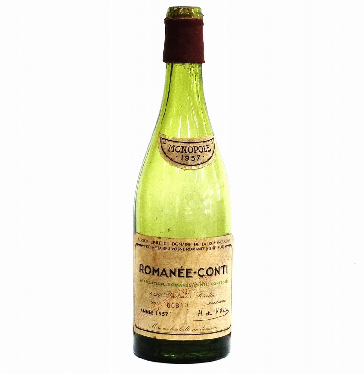 DRC ロマネコンティ 1957年 モノポリー モノポール ワイン 赤 空き瓶