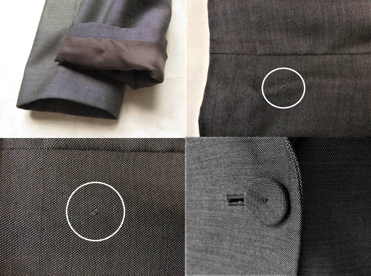 # small translation have fine quality beautiful goods [ 49AV.junko shimada ] high class silk wool lustre jacket 9 number M gray j1062