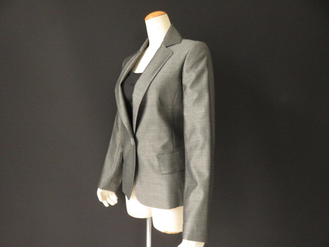 # small translation have fine quality beautiful goods [ 49AV.junko shimada ] high class silk wool lustre jacket 9 number M gray j1062
