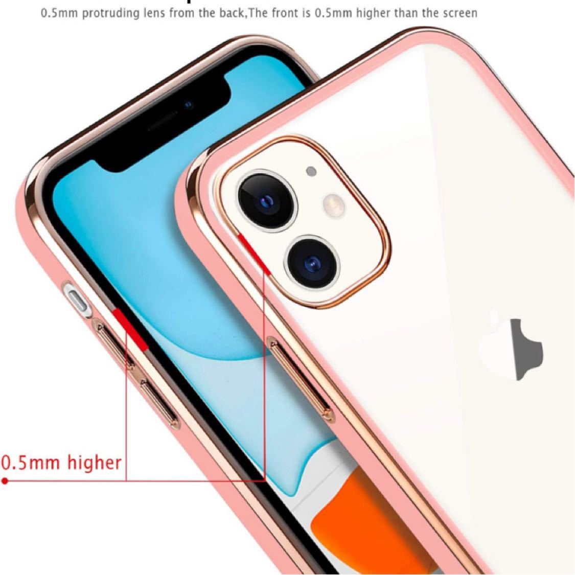 iPhone11 ケース クリア カバー スマホケース 透明 可愛い かわいい 韓国 耐衝撃 薄型 TPUバンパー アイフォン11(桜 ピンク)_画像4