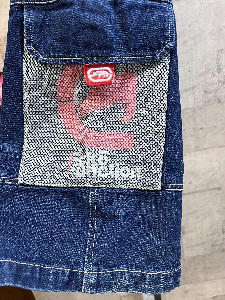 90'S ecko function デニム カーゴ ハーフパンツ XL メンズ バギー ヒップホップ エコー unltd ルーズ_画像3