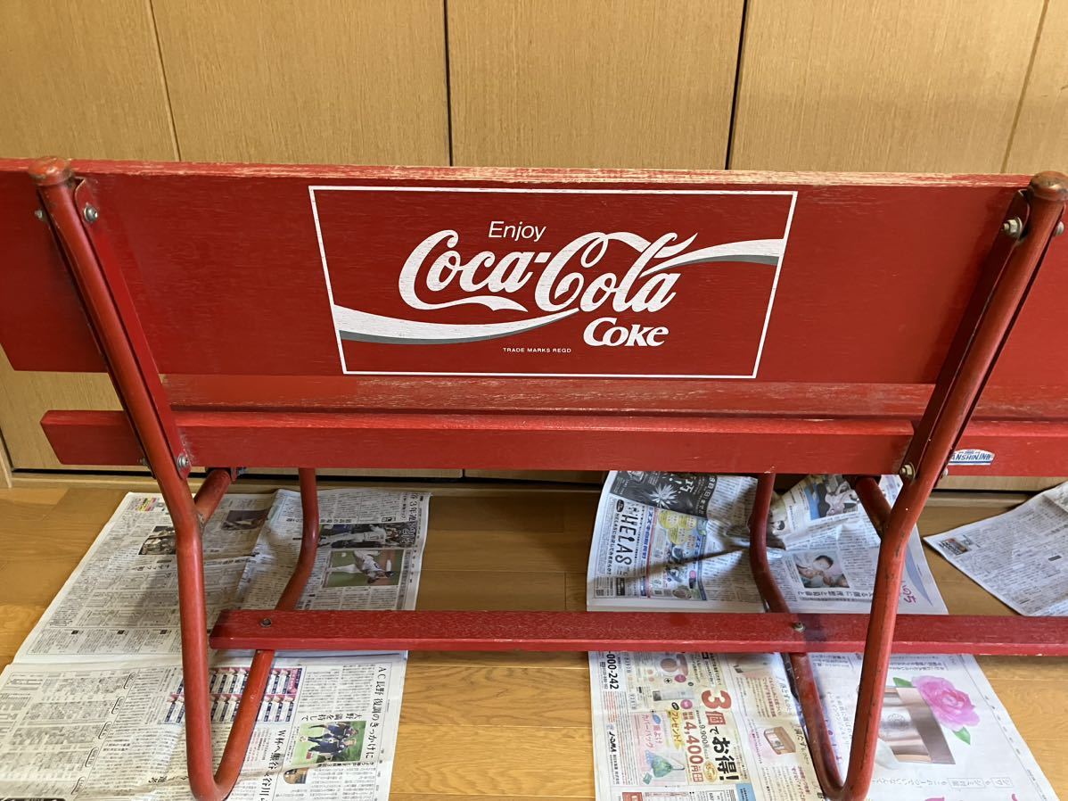 自宅配送可能 コカコーラ ベンチ コカ・コーラ 木製ベンチ ヴィンテージ アンティーク Coca Cola ベンチ イス 