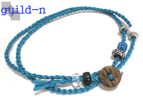 guild-n * marine blue blue 2 ream 2 -ply to coil hemp flax anklet bracele arm for foot mi sun ga choker necklace men's lady's 