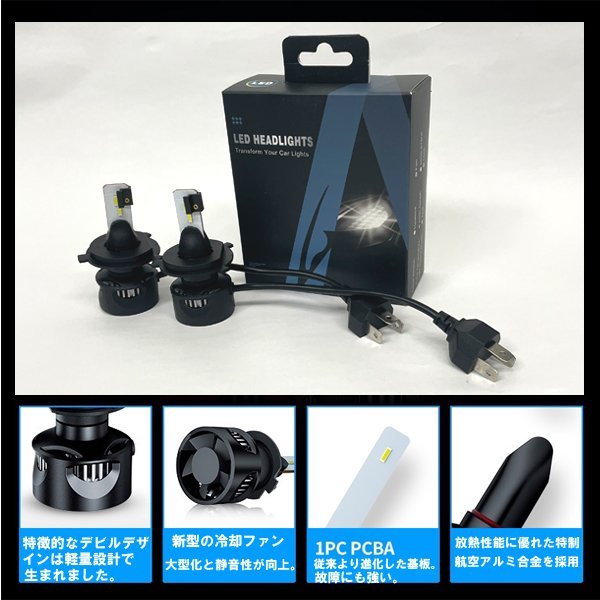 ■パジェロイオH10.6～H12.5H6・7W■H4■LED ヘッドライト■爆光 12000lm 50w■明るい 6500k■_画像8