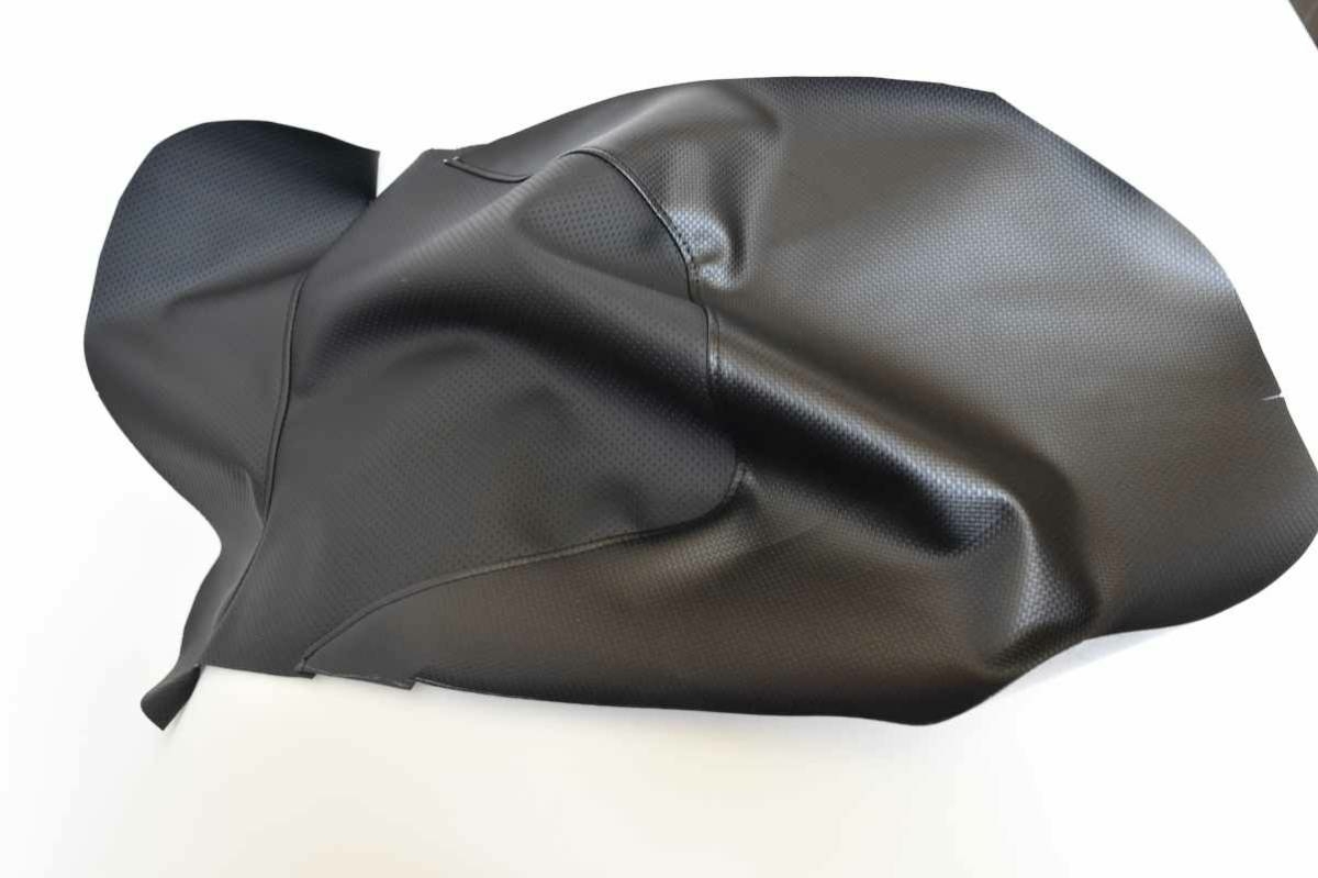 縫製済 ZZR1100D D型 シート レザー 表皮 生地 黒 DDC ディンプル カーボン seat leather black dimple carbon cover ZZR1100_画像1