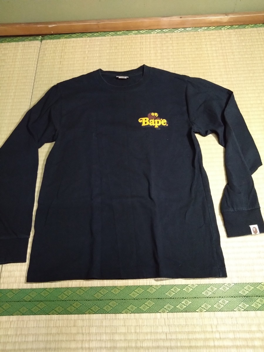  A Bathing Ape A BATHING APE long T-shirt size M long sleeve black Bay Be Mylo long T Ape Mylo APE free shipping 