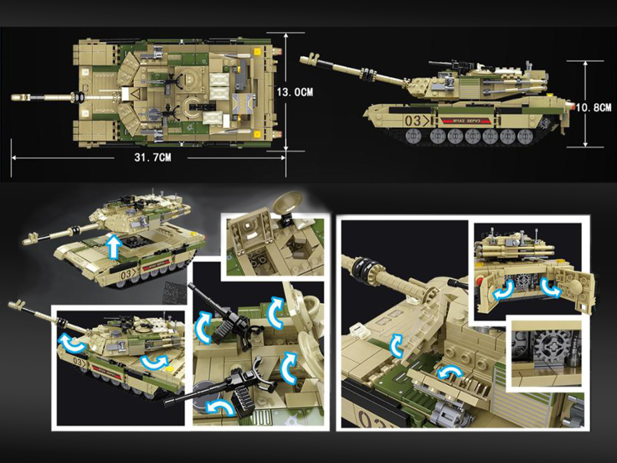 M0081P　AFM ワールドタンクシリーズ アメリカ軍 M1A2 SEPV2 エイブラムス主力戦車 1074Blocks_画像2